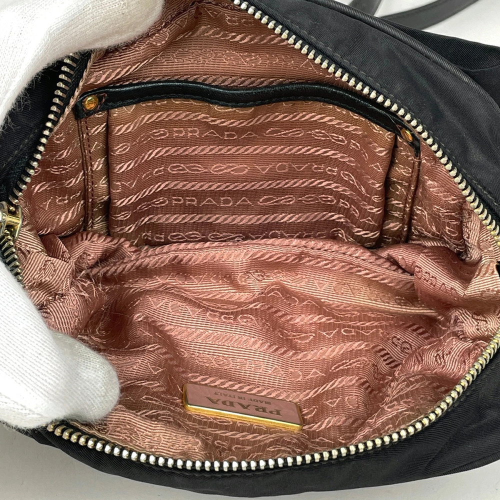 Prada Logo Shoulder Bag Rion Nero Black - Picture 6 of 6